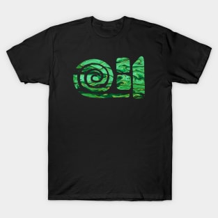 Spiral emerald green symbol, Ancient styled swirl symbol T-Shirt